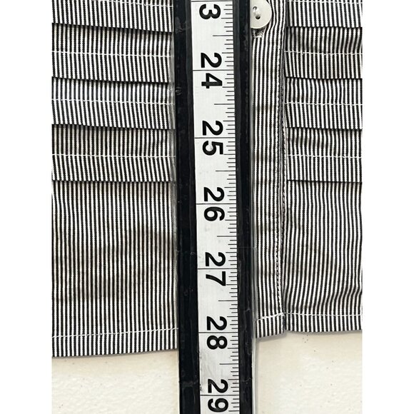 Larry Levine Plus Size 3X Gray Black Striped Button Down Blouse Career Workwear - Picture 8 of 11